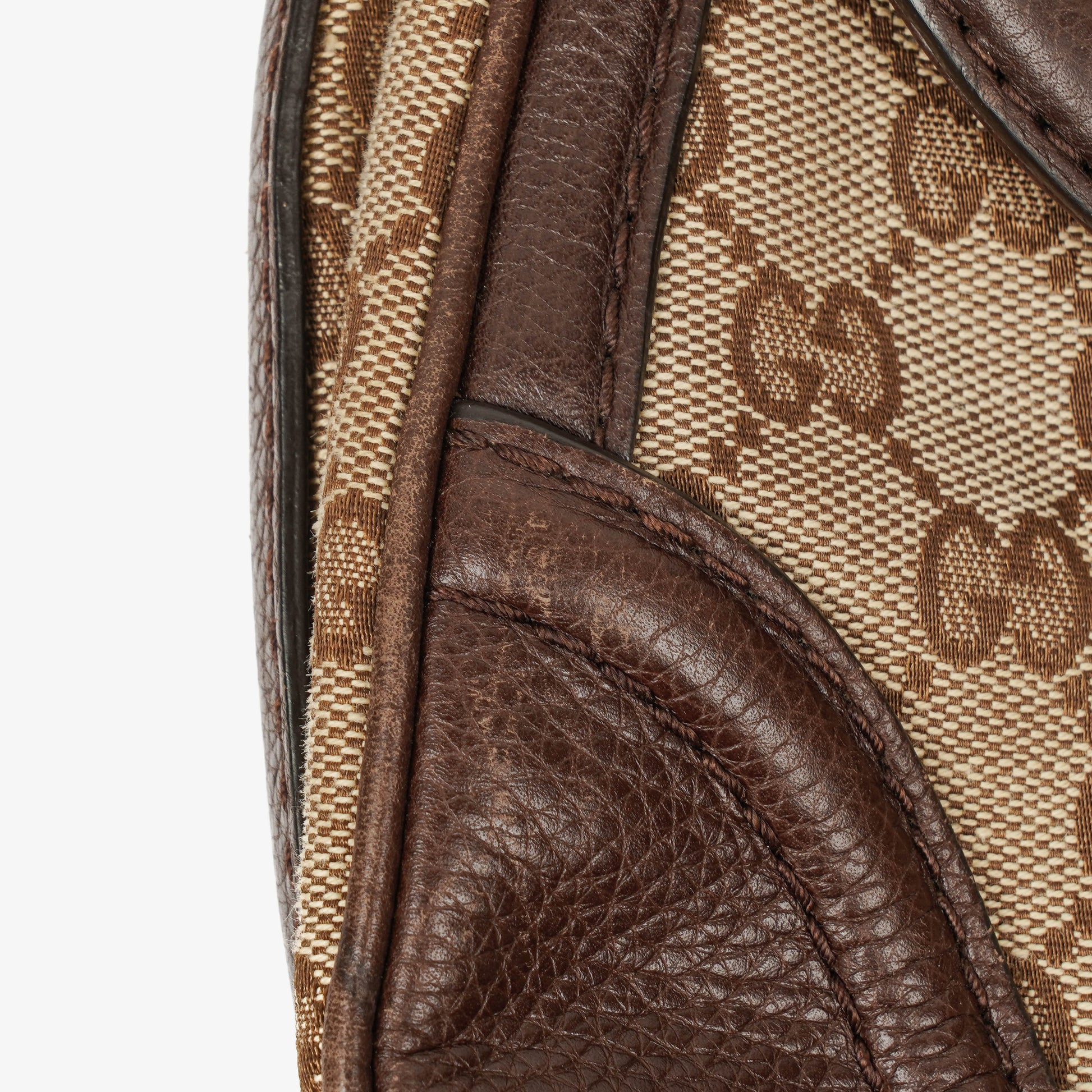 Gucci New Bamboo Top Handle Beige/Ebony GG Canvas und Leder Tasche