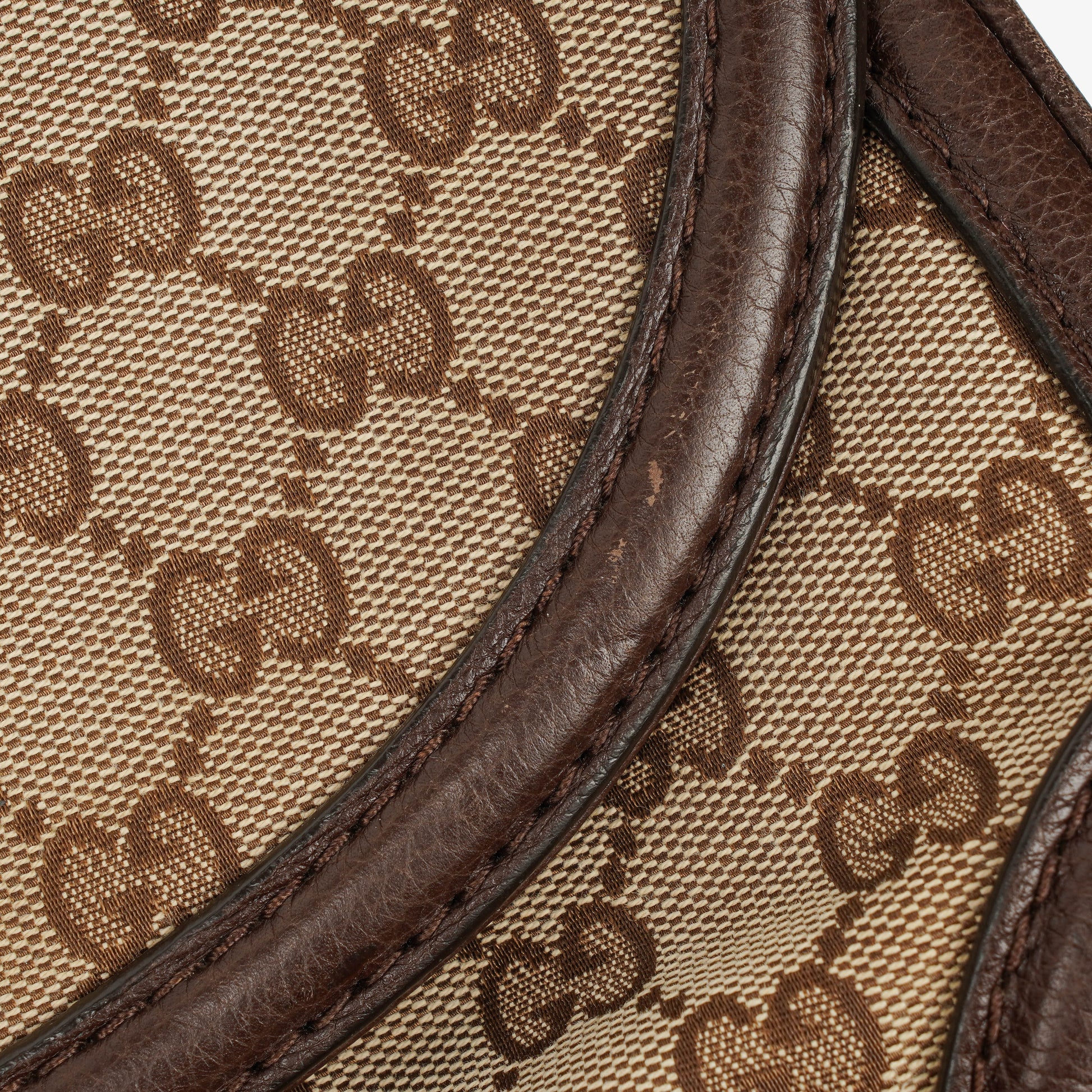 Gucci New Bamboo Top Handle Beige/Ebony GG Canvas und Leder Tasche