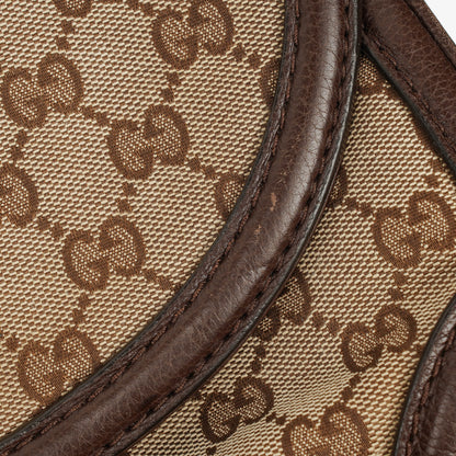 Gucci New Bamboo Top Handle Beige/Ebony GG Canvas und Leder Tasche