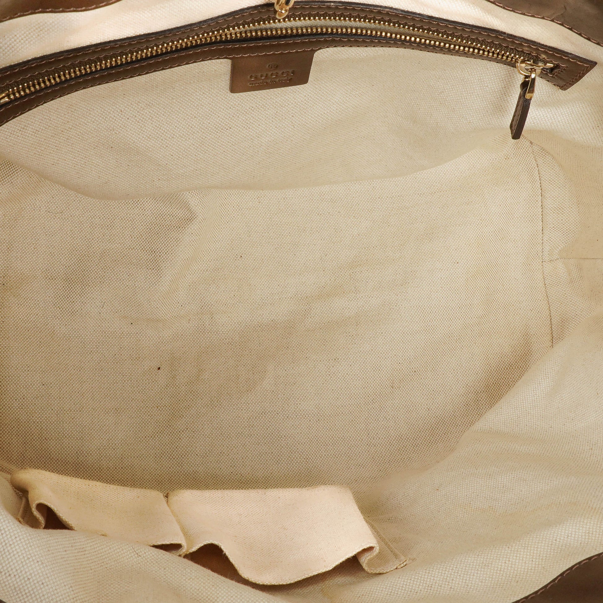 Gucci Guccissima Brown Metallic Leder Heart-Bit Top Handle Tote Bag