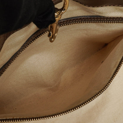Gucci Guccissima Brown Metallic Leder Heart-Bit Top Handle Tote Bag
