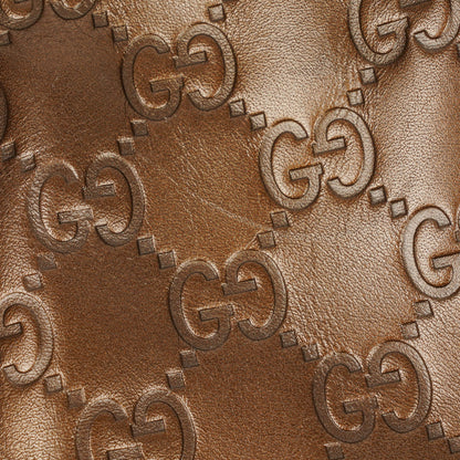 Gucci Guccissima Brown Metallic Leder Heart-Bit Top Handle Tote Bag