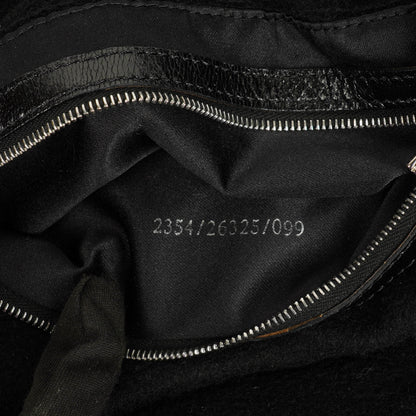 Fendi Mamma Baguette Schultertasche aus schwarzer Wolle