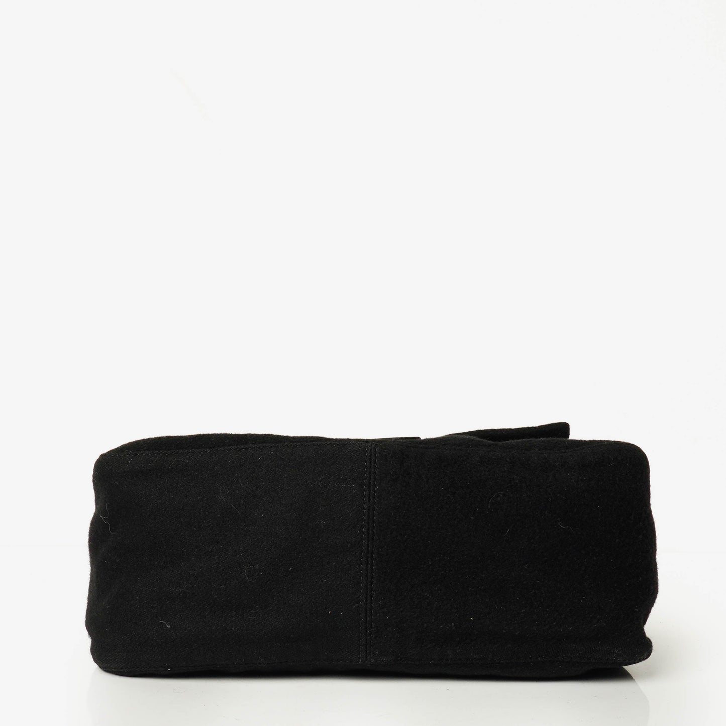 Fendi Mamma Baguette Schultertasche aus schwarzer Wolle