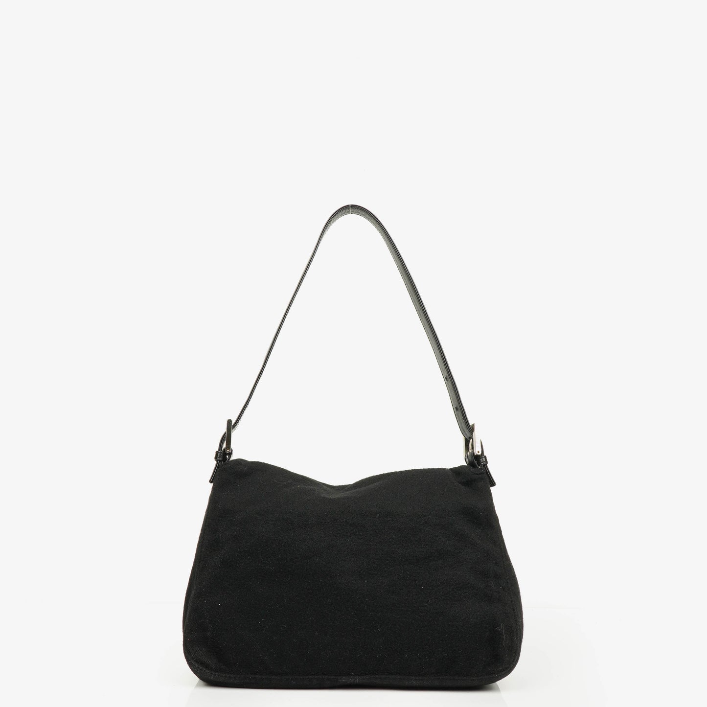 Fendi Mamma Baguette Schultertasche aus schwarzer Wolle