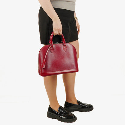 Louis Vuitton Alma PM Handtasche aus fuchsiafarbenem Epi Leder