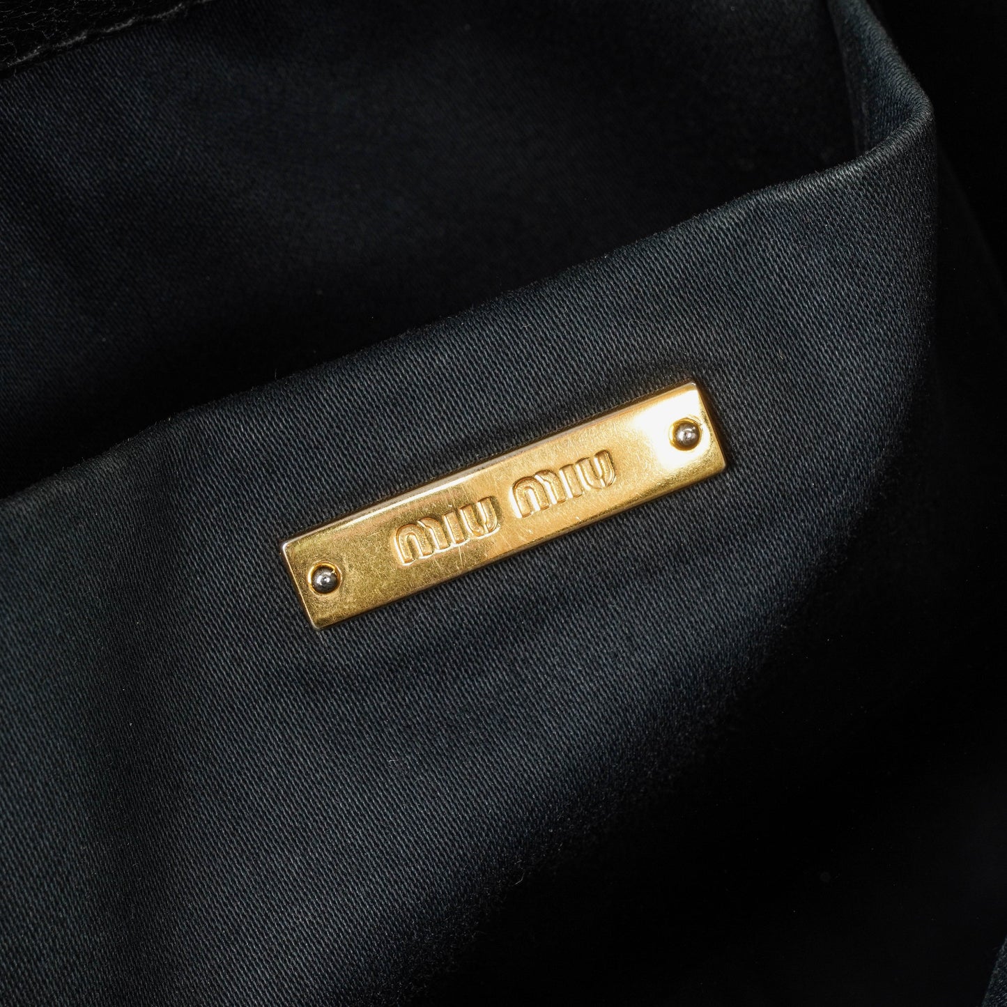 Miu Miu Vitello Black Bow Satchel Bag