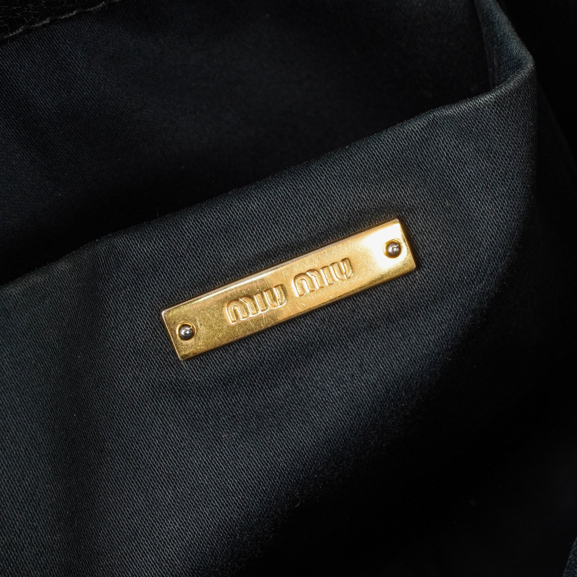 Miu Miu Vitello Black Bow Satchel Bag