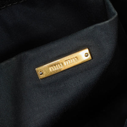 Miu Miu Vitello Black Bow Satchel Bag