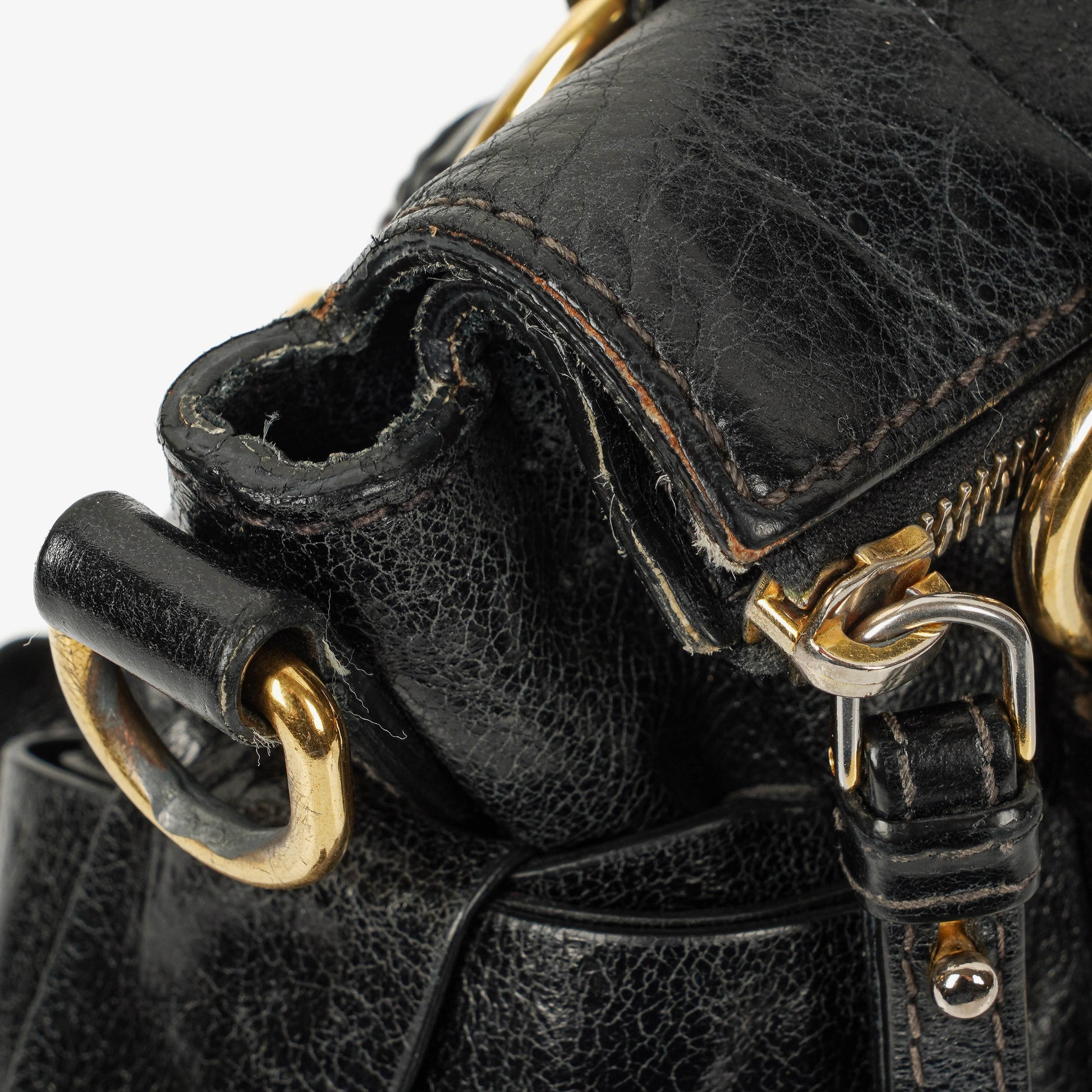 Miu Miu Vitello Black Bow Satchel Bag