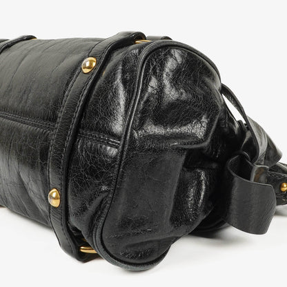Miu Miu Vitello Black Bow Satchel Bag
