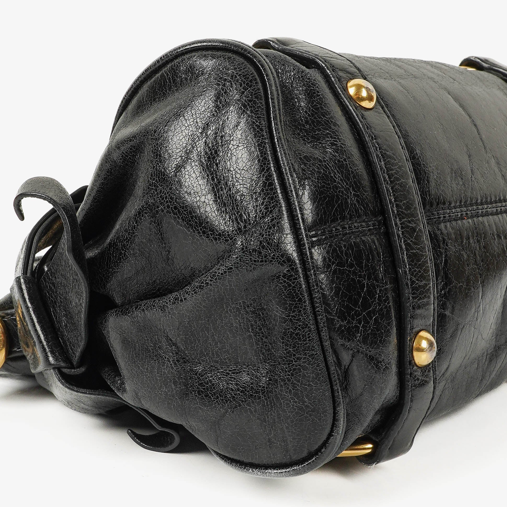 Miu Miu Vitello Black Bow Satchel Bag
