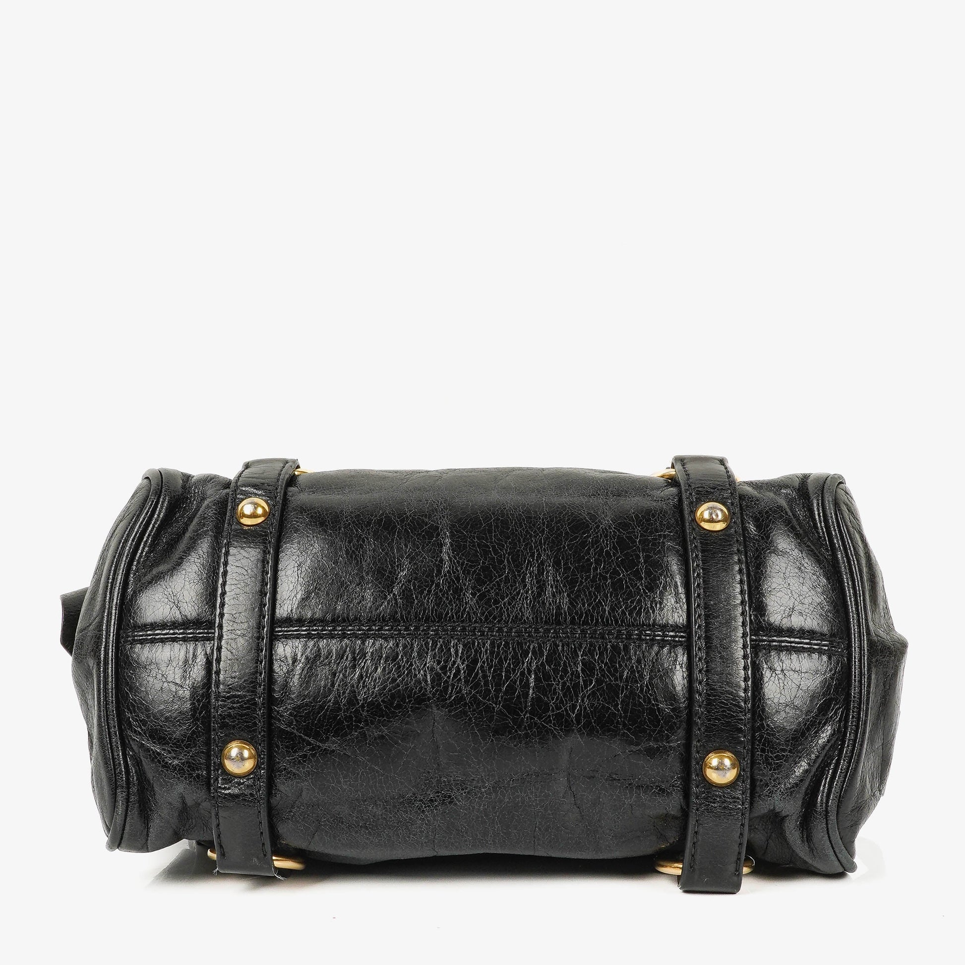 Miu Miu Vitello Black Bow Satchel Bag