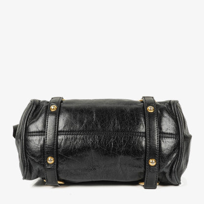 Miu Miu Vitello Black Bow Satchel Bag