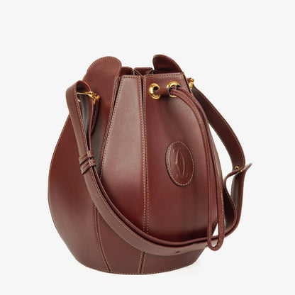 Cartier Must de Cartier Tasche aus burgunderrotem Leder