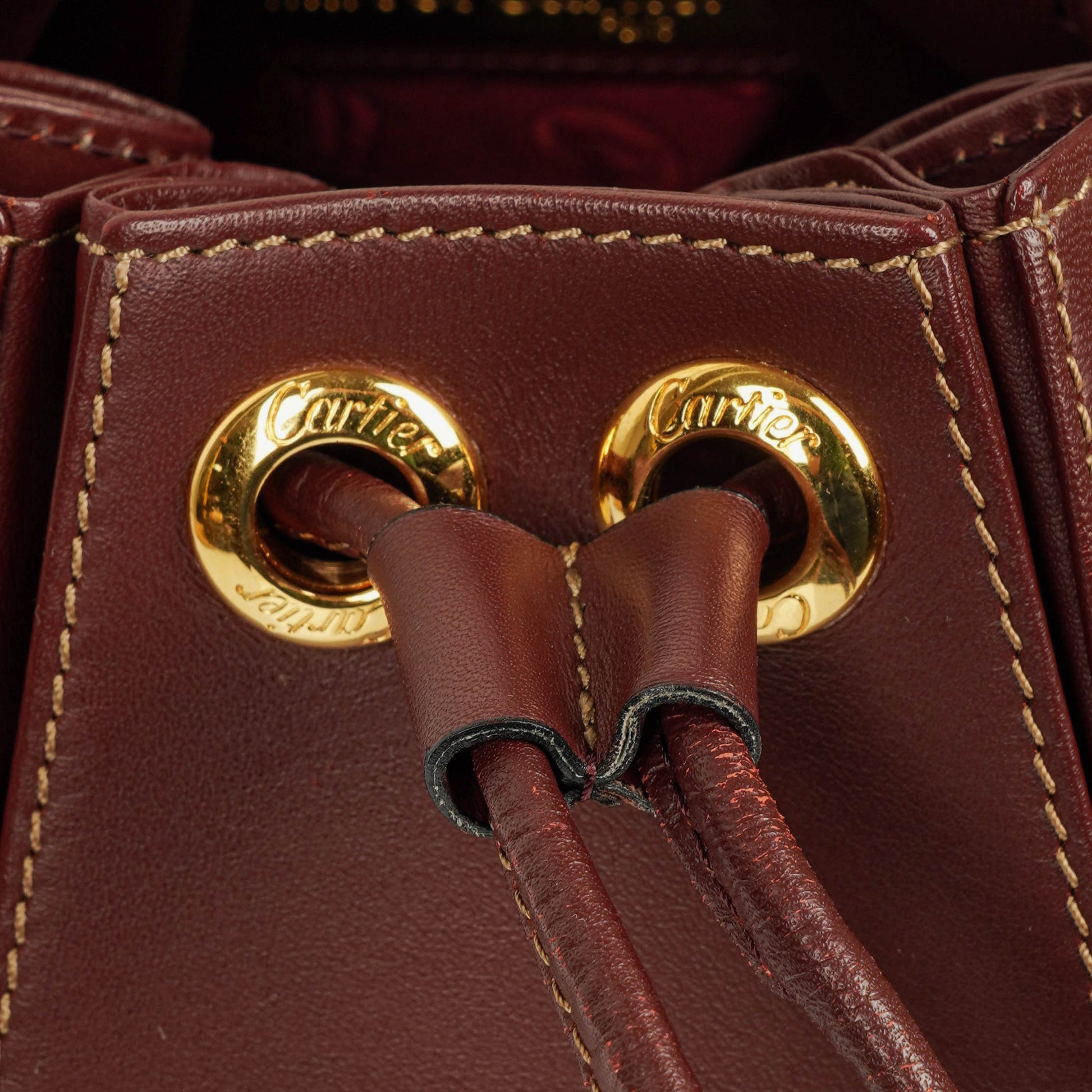 Cartier Must de Cartier Tasche aus burgunderrotem Leder
