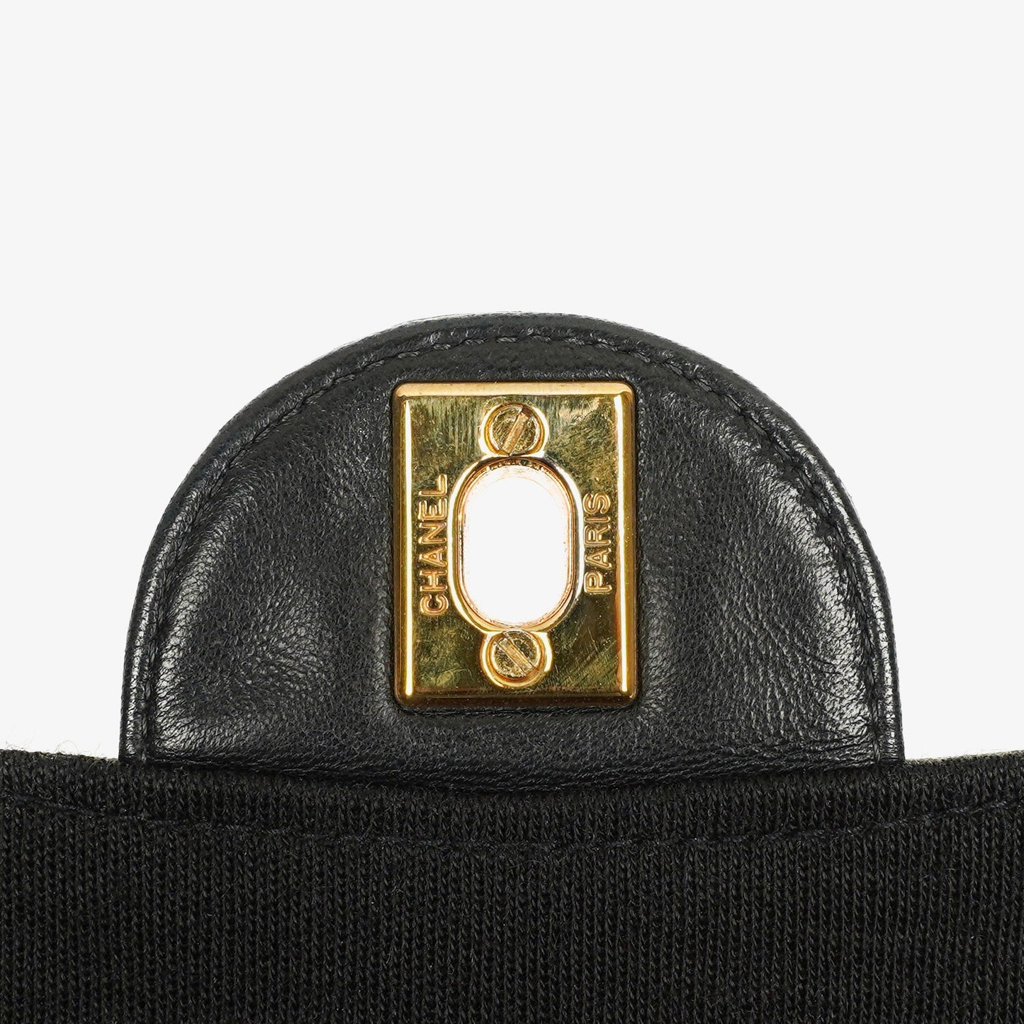 Chanel Medium Classic Vintage Single Flap Tasche aus gestepptem Lammleder und Jersey mit 24K vergoldeter Hardware