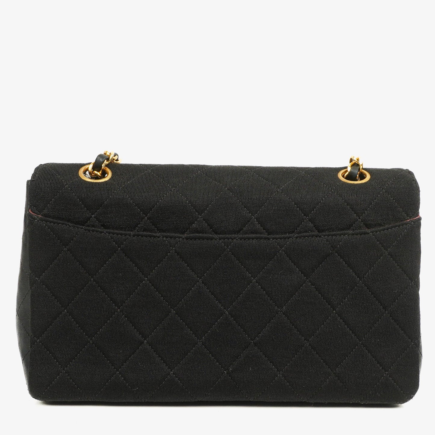 Chanel Medium Classic Vintage Single Flap Tasche aus gestepptem Lammleder und Jersey mit 24K vergoldeter Hardware