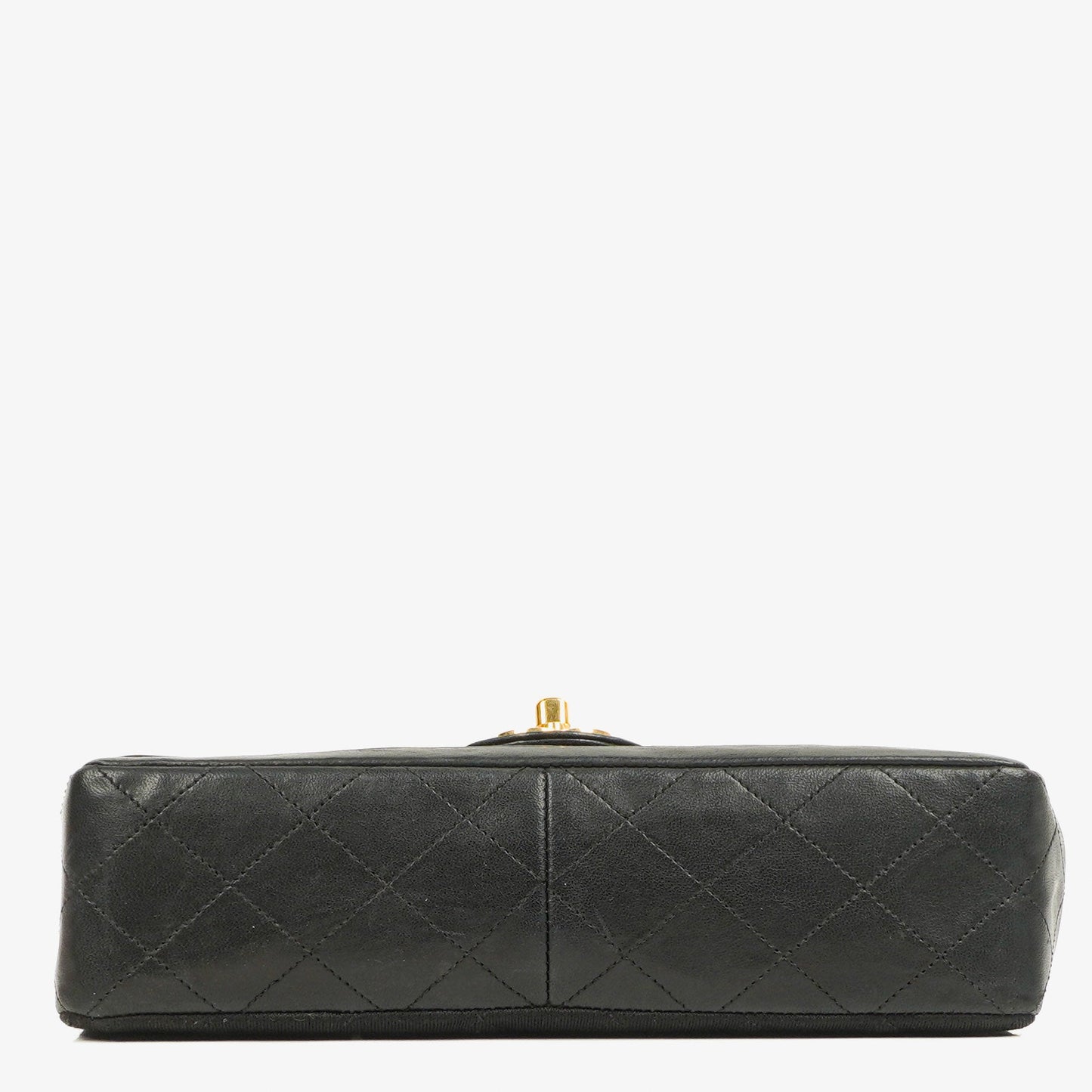 Chanel Medium Classic Vintage Single Flap Tasche aus gestepptem Lammleder und Jersey mit 24K vergoldeter Hardware
