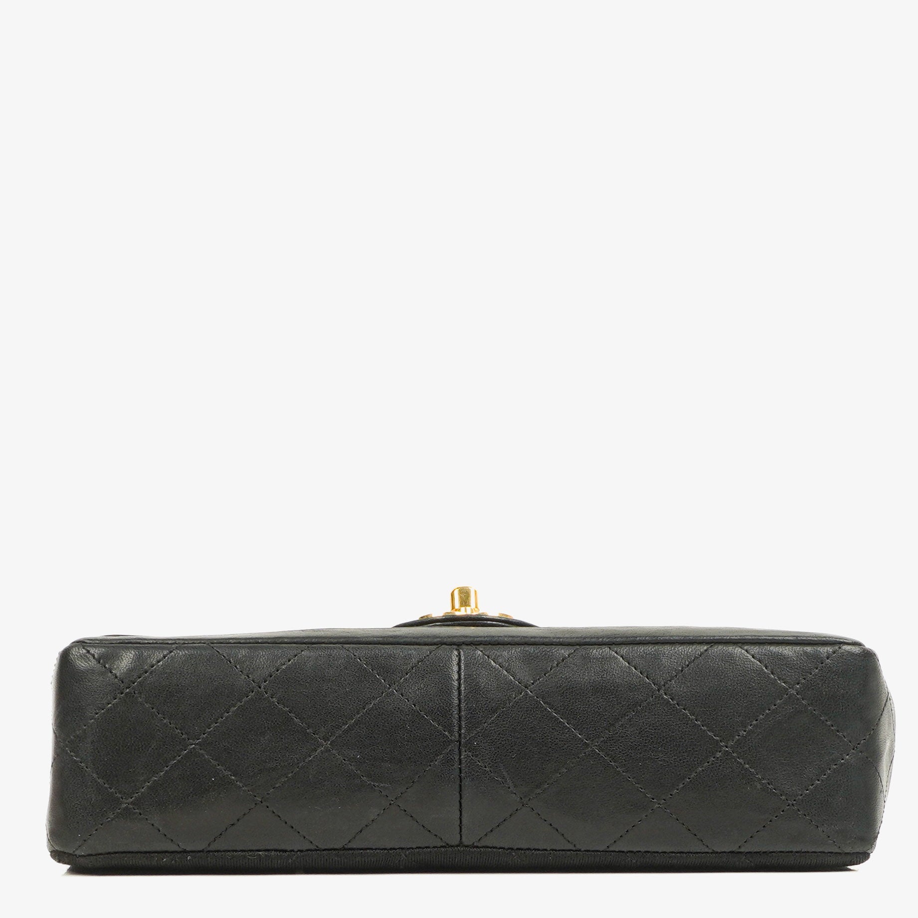 Chanel Medium Classic Vintage Single Flap Tasche aus gestepptem Lammleder und Jersey mit 24K vergoldeter Hardware