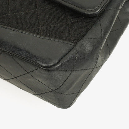 Chanel Medium Classic Vintage Single Flap Tasche aus gestepptem Lammleder und Jersey mit 24K vergoldeter Hardware
