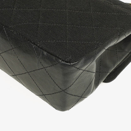 Chanel Medium Classic Vintage Single Flap Tasche aus gestepptem Lammleder und Jersey mit 24K vergoldeter Hardware