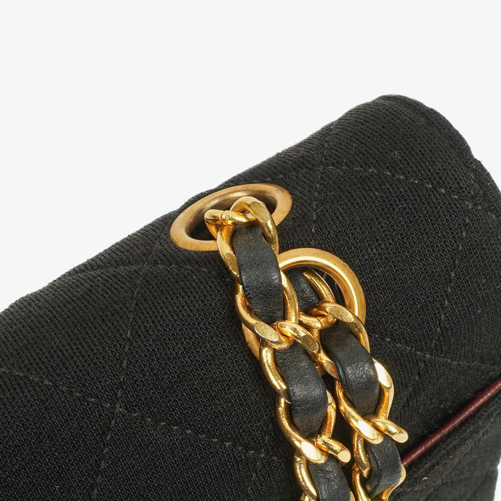 Chanel Medium Classic Vintage Single Flap Tasche aus gestepptem Lammleder und Jersey mit 24K vergoldeter Hardware