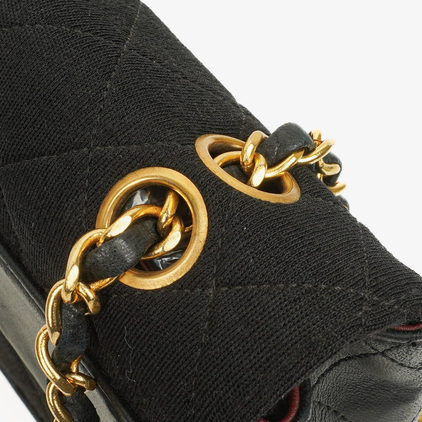 Chanel Medium Classic Vintage Single Flap Tasche aus gestepptem Lammleder und Jersey mit 24K vergoldeter Hardware