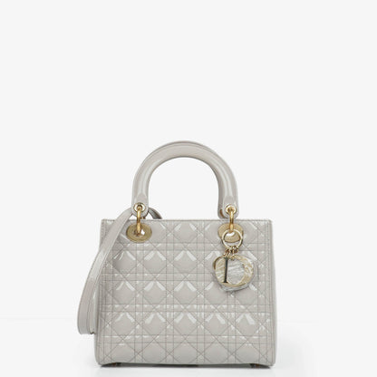 Dior Lady Dior Vintage Medium Handtasche aus Lack-Kalbsleder