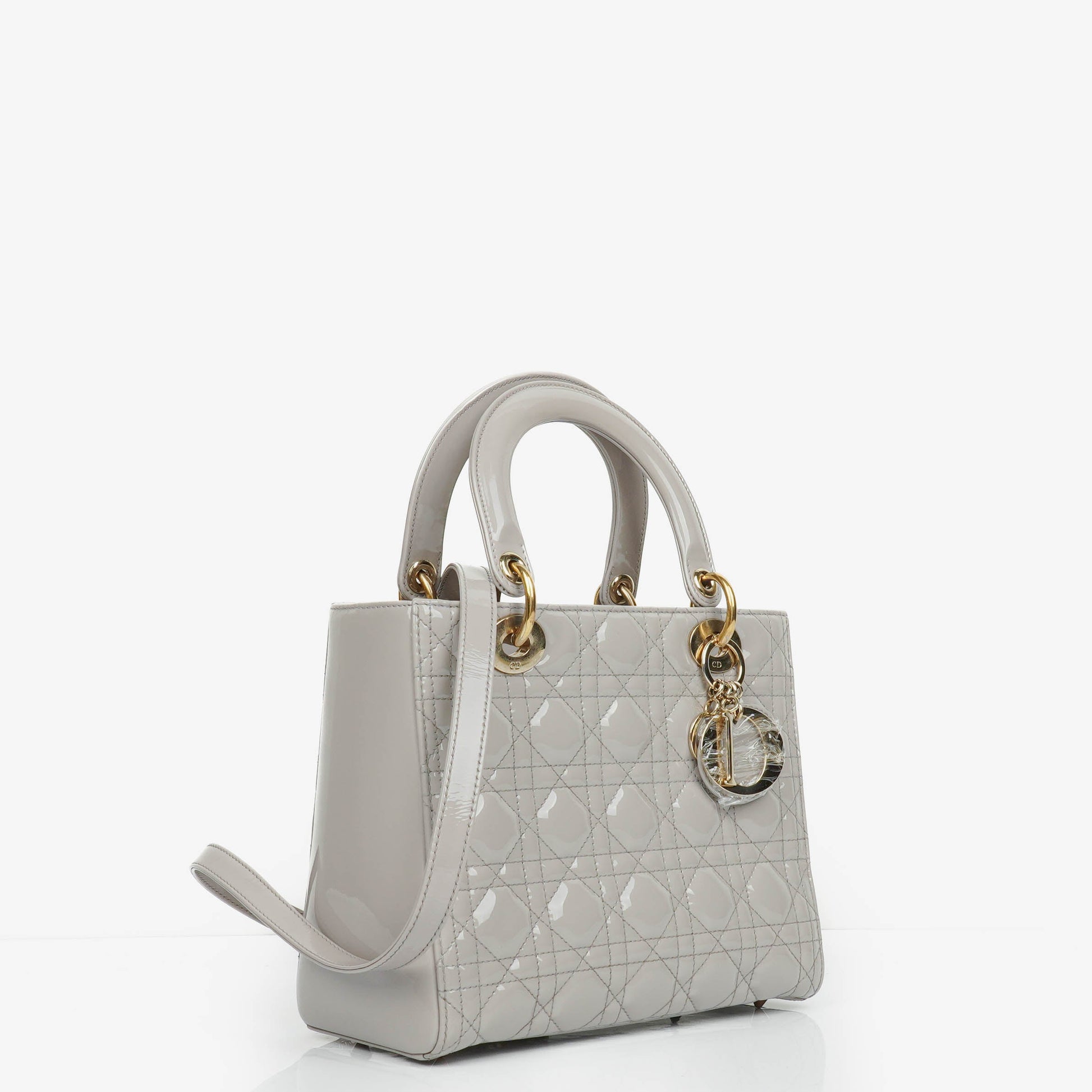Dior Lady Dior Vintage Medium Handtasche aus Lack-Kalbsleder