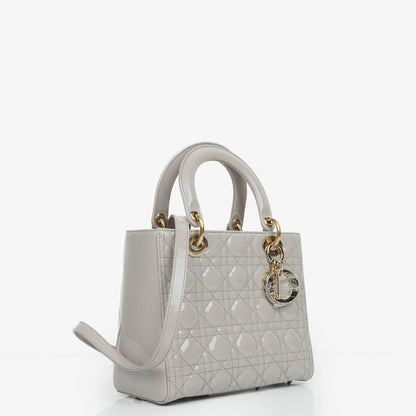 Dior Lady Dior Vintage Medium Handtasche aus Lack-Kalbsleder
