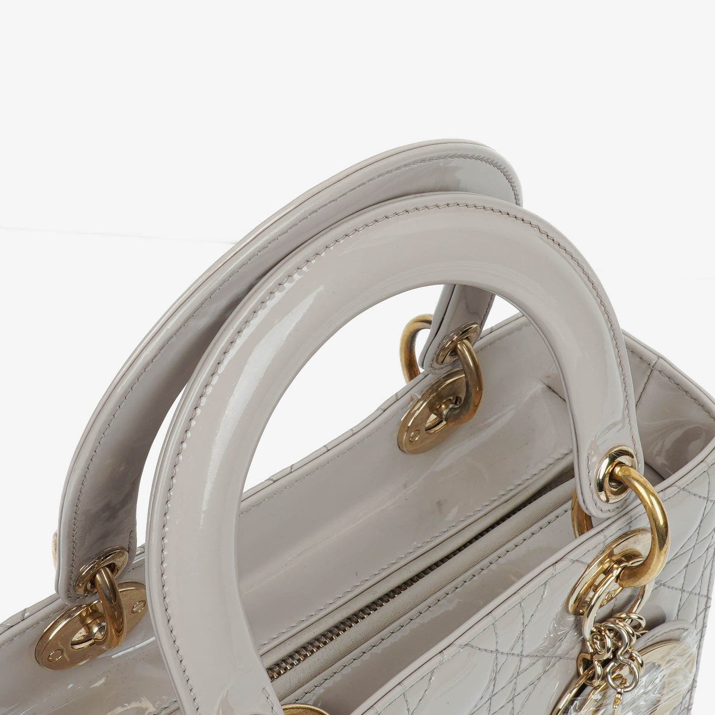 Dior Lady Dior Vintage Medium Handtasche aus Lack-Kalbsleder