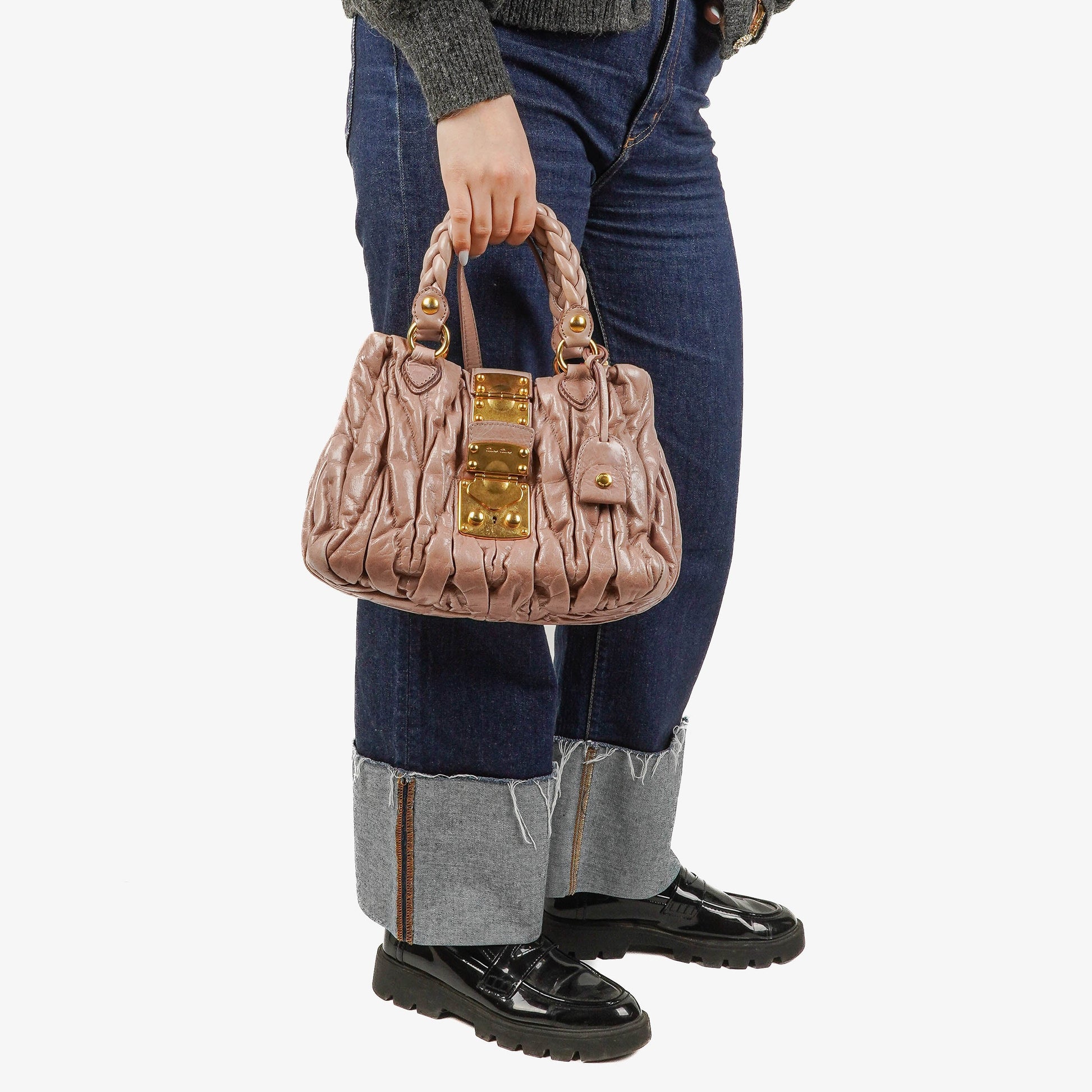 Miu Miu Matelasse Leder-Tote-Bag