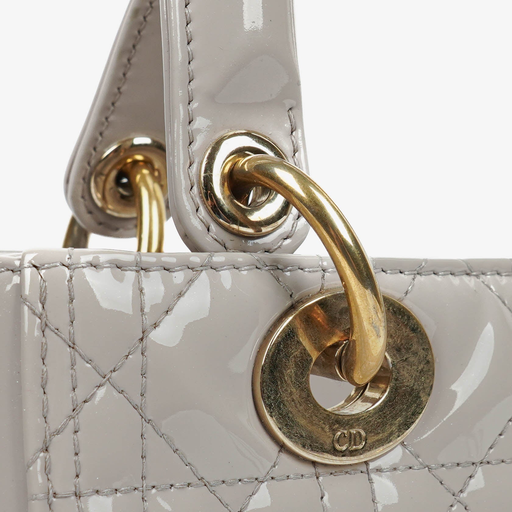 Dior Lady Dior Vintage Medium Handtasche aus Lack-Kalbsleder