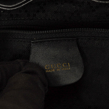 Gucci Vintage Bamboo Rucksack aus schwarzem Leder