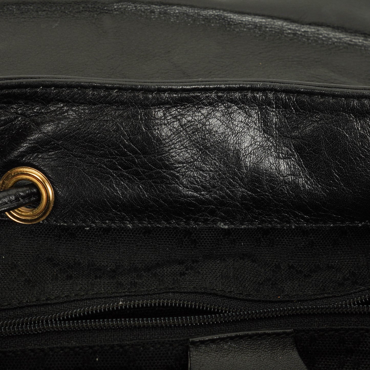 Gucci Vintage Bamboo Rucksack aus schwarzem Leder