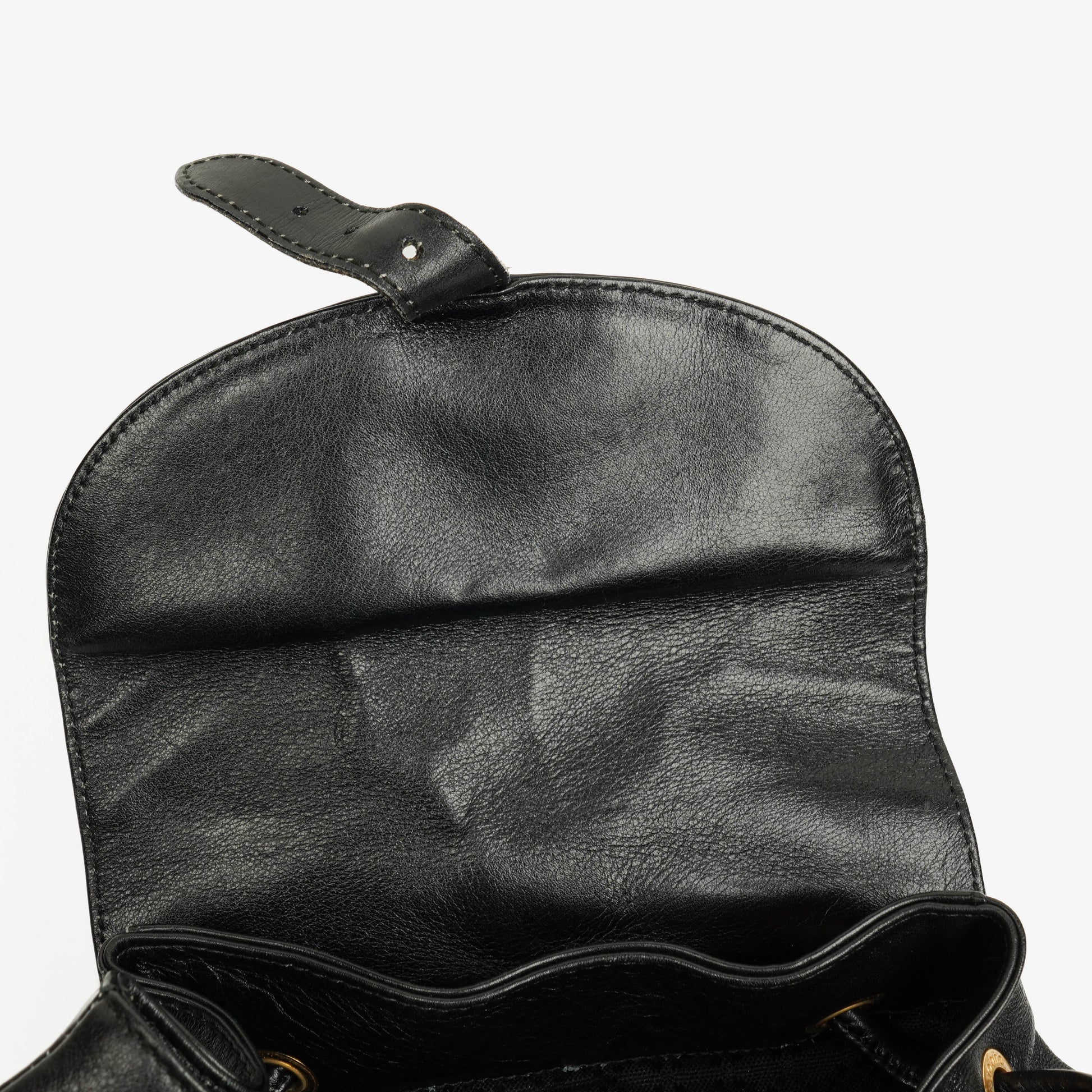 Gucci Vintage Bamboo Rucksack aus schwarzem Leder