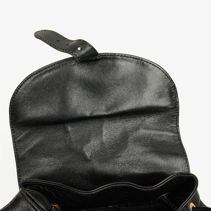Gucci Vintage Bamboo Rucksack aus schwarzem Leder