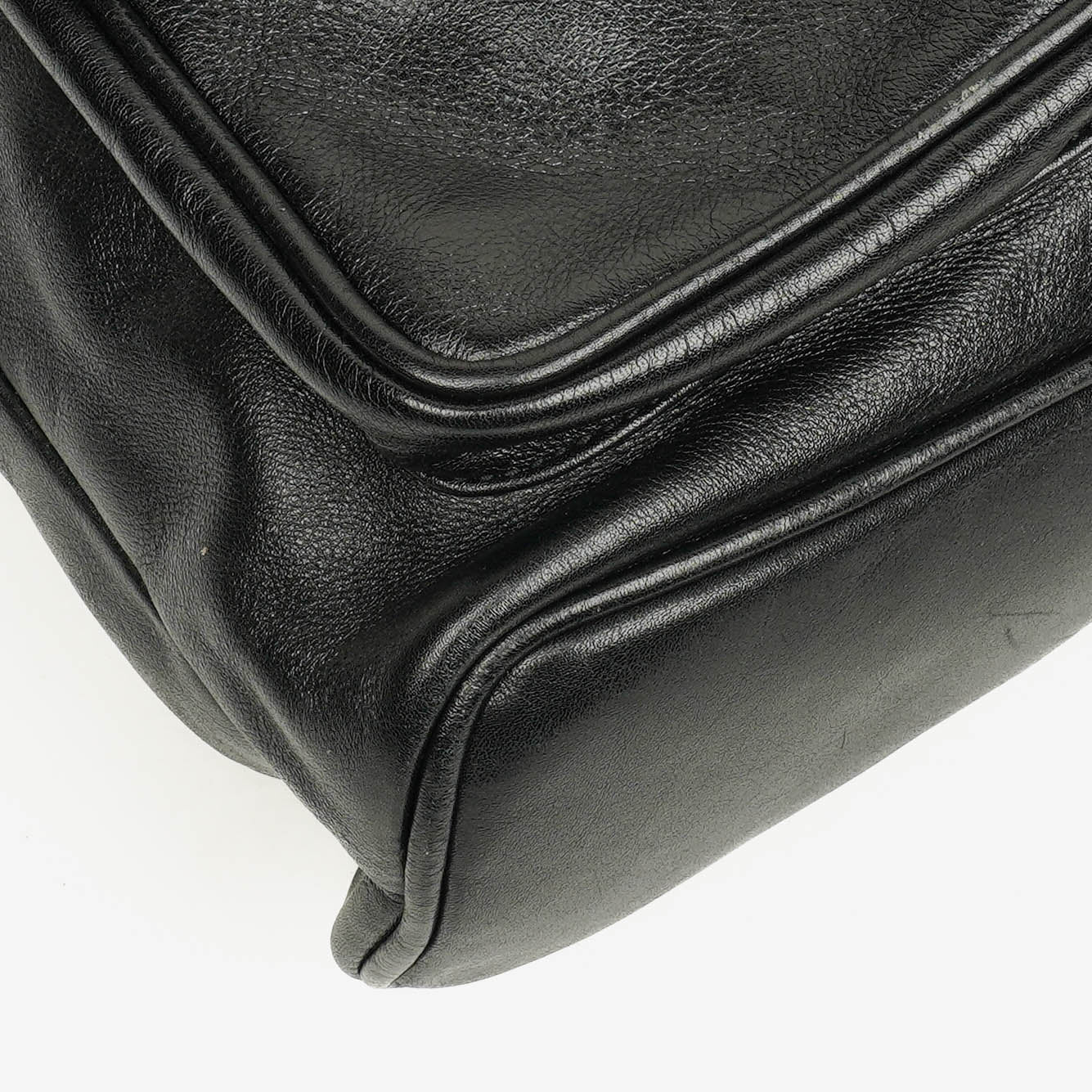 Gucci Vintage Bamboo Rucksack aus schwarzem Leder