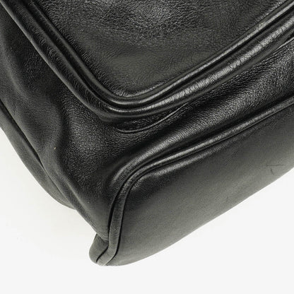 Gucci Vintage Bamboo Rucksack aus schwarzem Leder