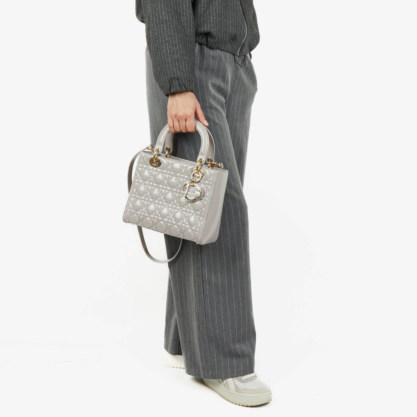 Dior Lady Dior Vintage Medium Handtasche aus Lack-Kalbsleder