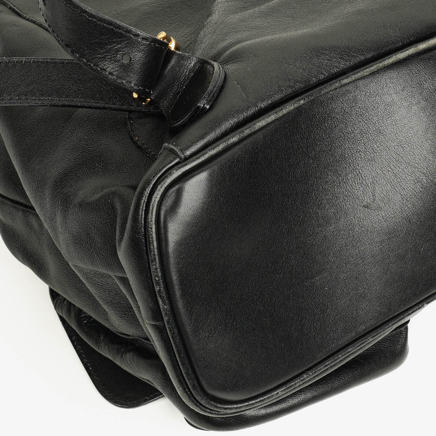 Gucci Vintage Bamboo Rucksack aus schwarzem Leder