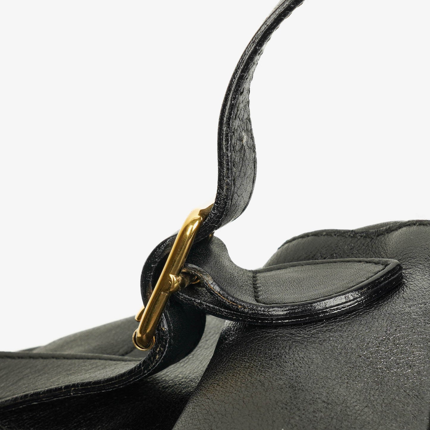 Gucci Vintage Bamboo Rucksack aus schwarzem Leder