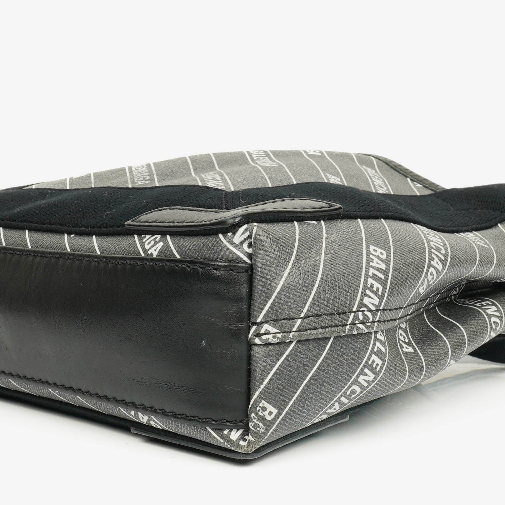 Balenciaga Cabas XS aus Navy Canvas und Kalbsleder mit Logo-Print