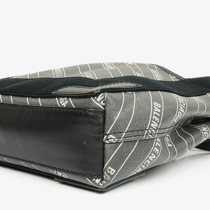 Balenciaga Cabas XS aus Navy Canvas und Kalbsleder mit Logo-Print