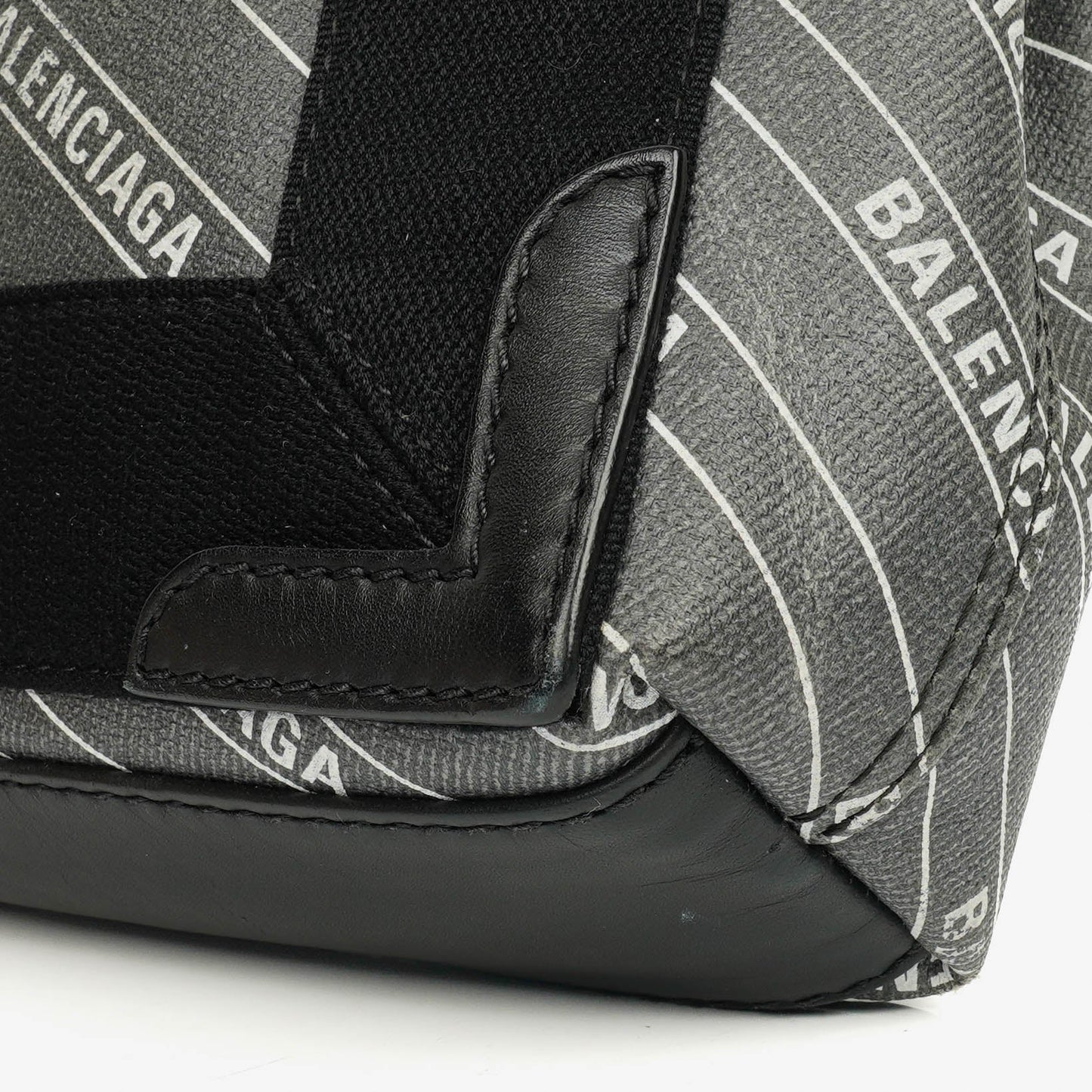 Balenciaga Cabas XS aus Navy Canvas und Kalbsleder mit Logo-Print