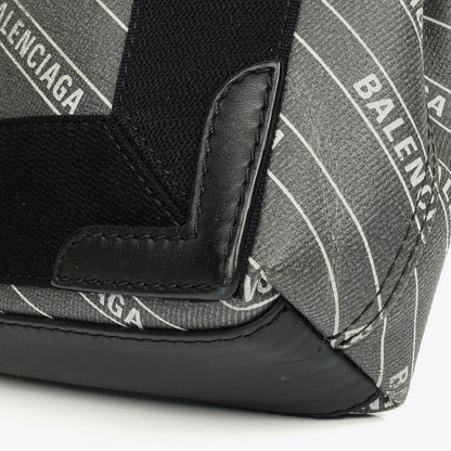 Balenciaga Cabas XS aus Navy Canvas und Kalbsleder mit Logo-Print