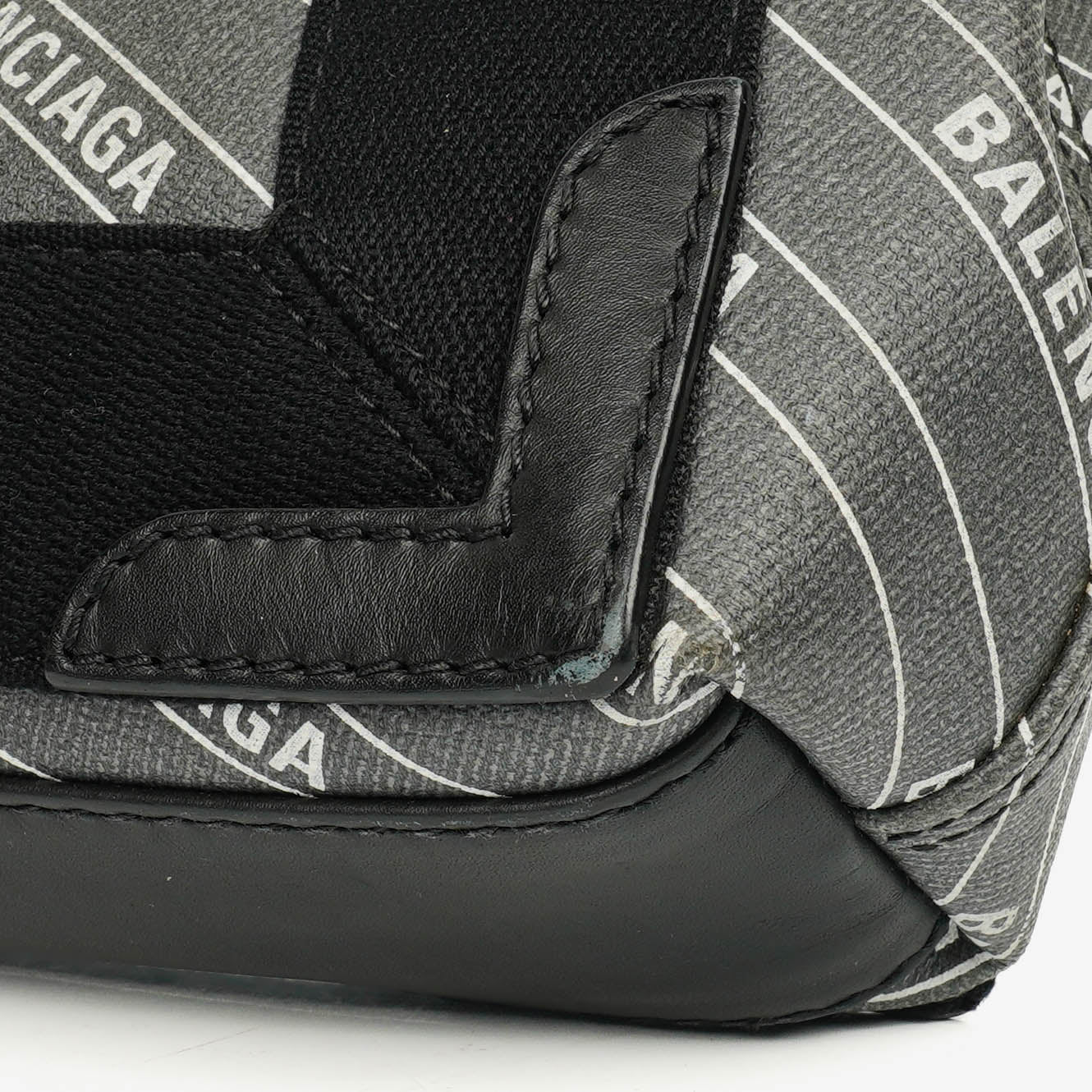 Balenciaga Cabas XS aus Navy Canvas und Kalbsleder mit Logo-Print