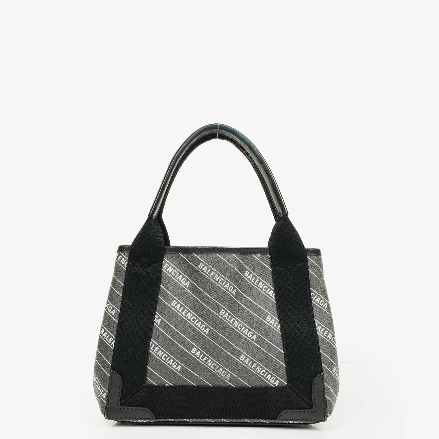 Balenciaga Cabas XS aus Navy Canvas und Kalbsleder mit Logo-Print