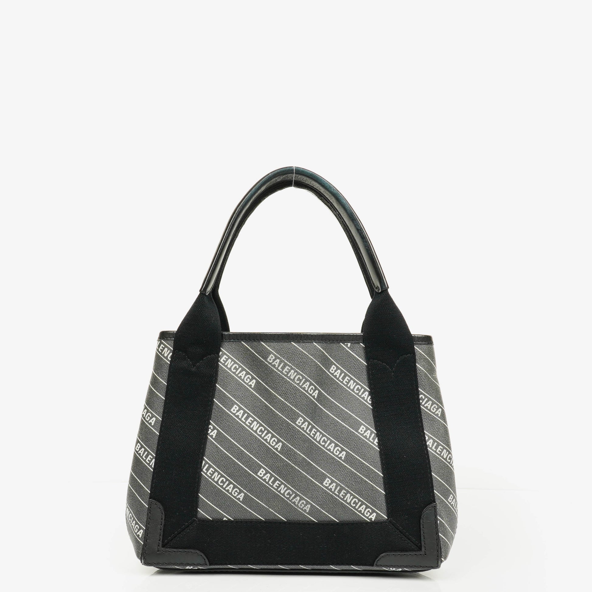 Balenciaga Cabas XS aus Navy Canvas und Kalbsleder mit Logo-Print